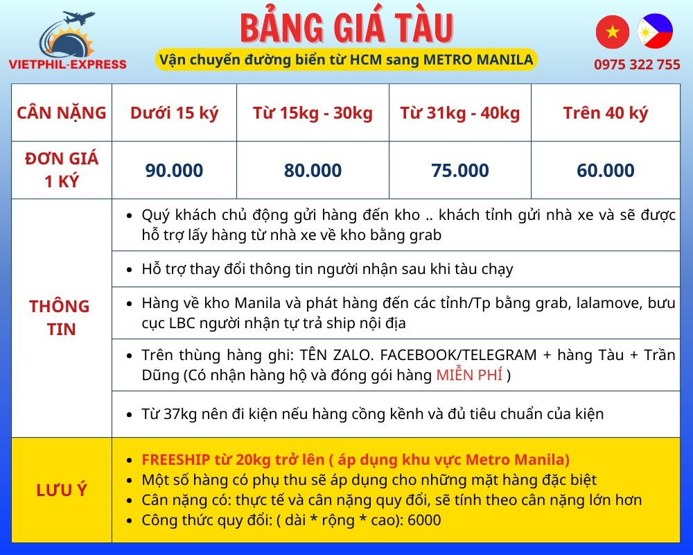 Gửi hàng Philippines